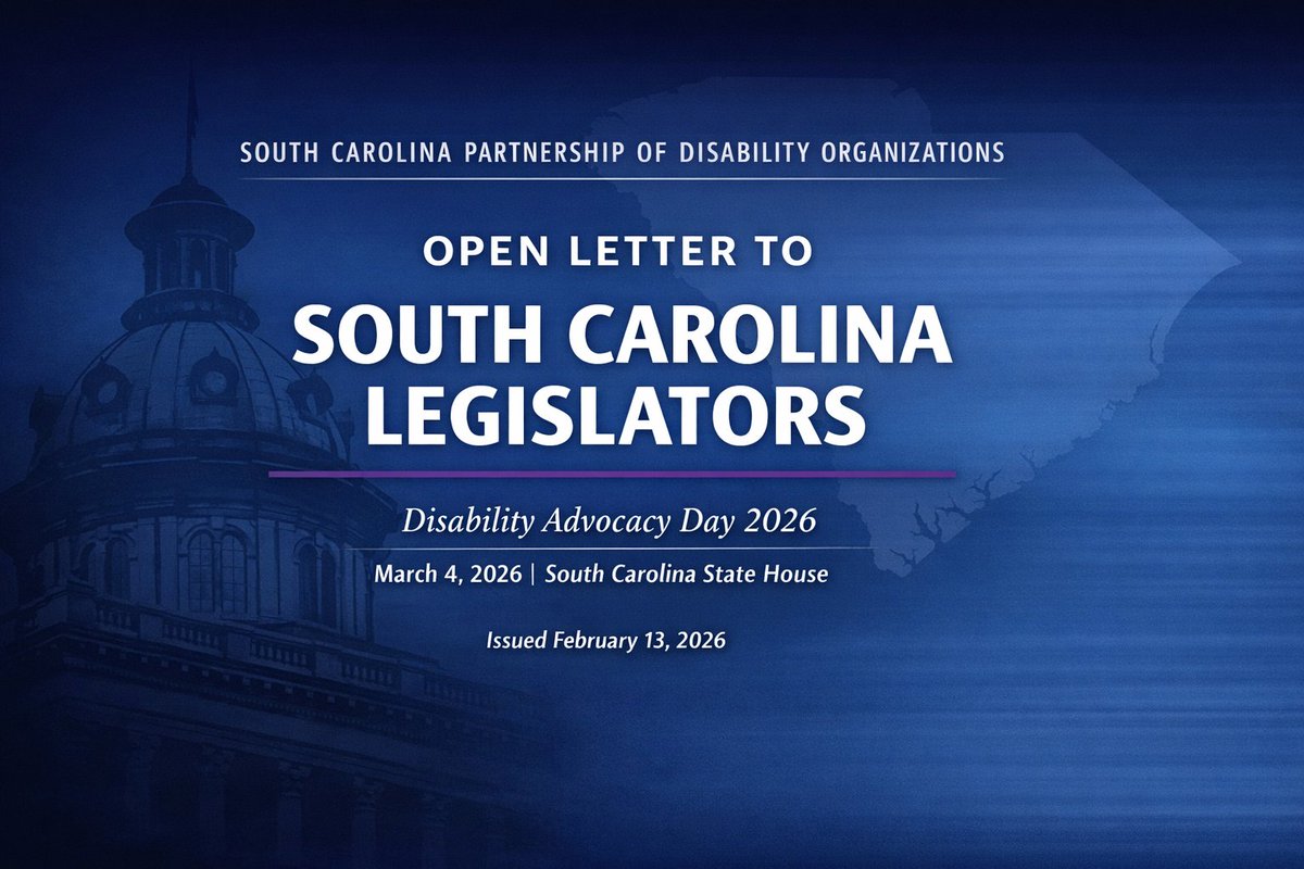 SCPDO1's tweet photo. We’ve issued an Open Letter to members of the SC General Assembly ahead of #DisabilityAdvocacyDay on March 4. People with disabilities are facing long waiting lists, workforce shortages, housing barriers, and healthcare gaps. 
Read the full letter:
 https://t.co/mae7czvy9l https://t.co/tl7seZrmiB