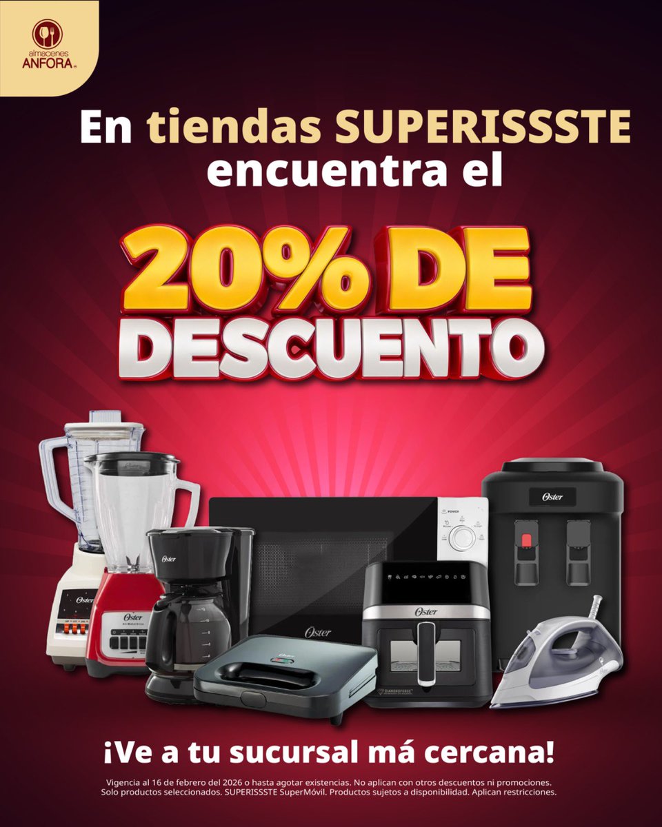 TUSUPERISSSTE's tweet image. ¡Hoy es el último día para registrar tu pedido en nuestro #DelSuperALaOfi con el 20% de descuento en electrodomésticos!🛒✨

Prepárate para hacer tus #ComprasEnLinea y recibir la #DespensaEnTuOficina. Es una forma fácil de #AhorrarTiempo de la mano de la #FamiliaSUPERISSSTE.