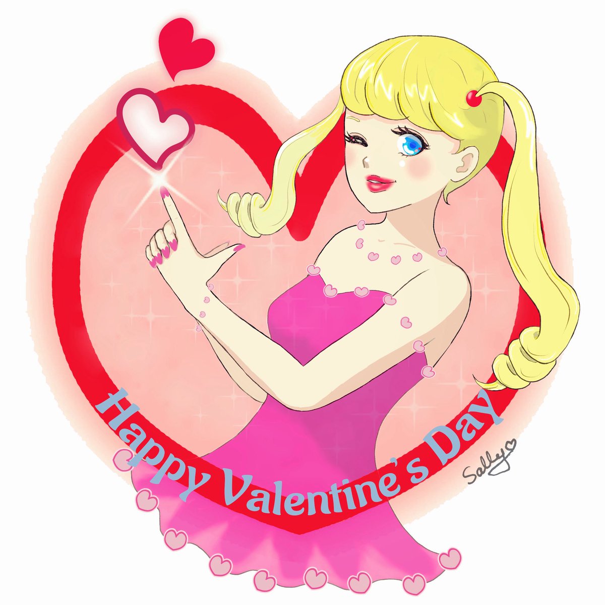 SLunapepe's tweet photo. 💘ハート狙い撃ち⭐️#HappyValentinesDay #ハッピーバレンタイン ❤️ #valentineillust #バレンタインイラスト #valentineillustration  #ハートイラスト  #girlsillust #ガールズイラスト #art #アート https://t.co/GzFQYuXqFG
