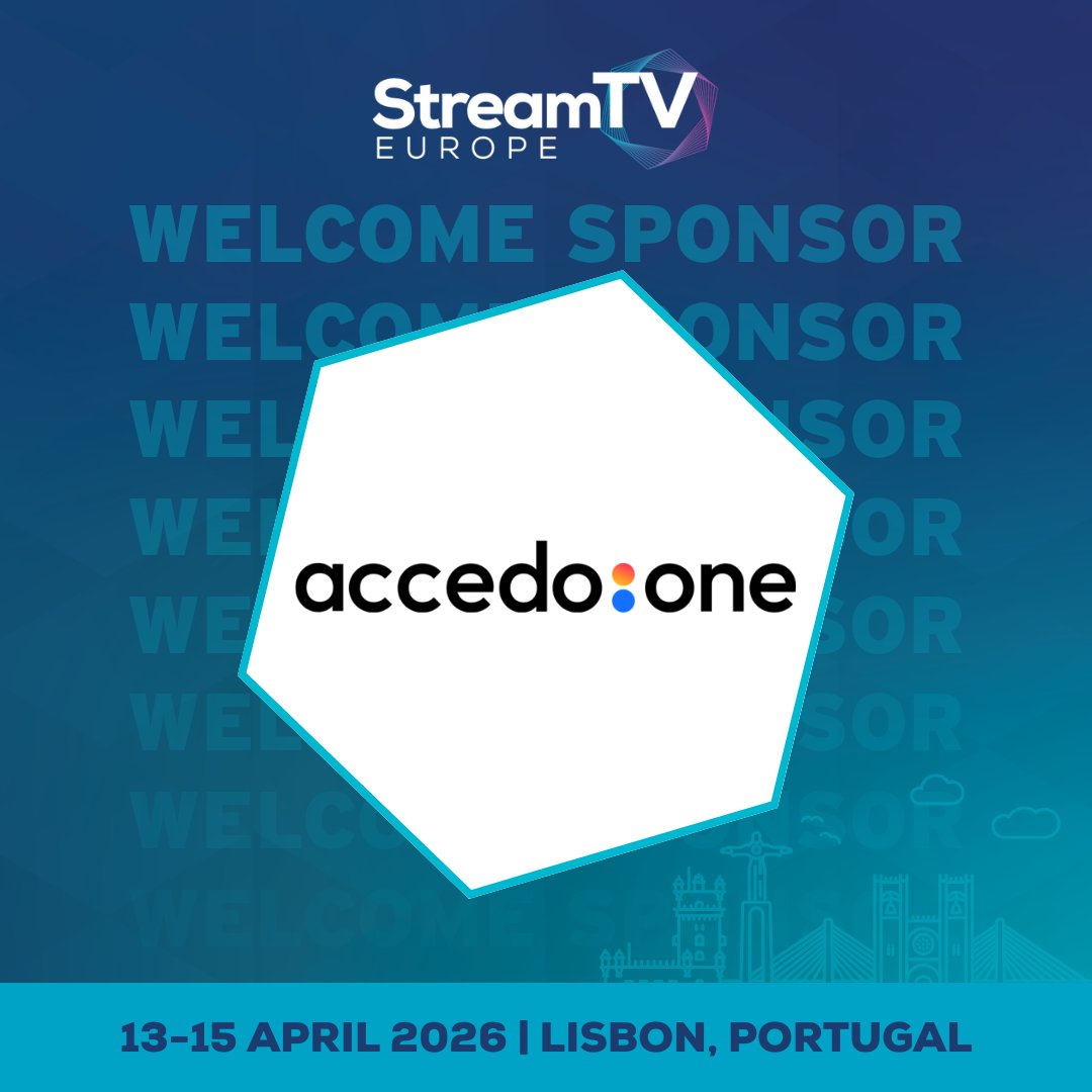 streamtv_show's tweet photo. Welcome Accedo One as a sponsor of #StreamTVEurope! 👏
🎟️ Join us in Lisbon — register today:
 https://t.co/siLkLwbSmg
#Streaming #CTV #FAST https://t.co/fpzC4TLwvv