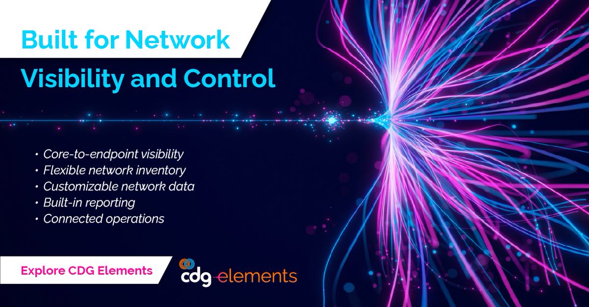 cdgsolutions's tweet photo. Elements gives full visibility and control over your network.

✔ Core to customer 
✔ Flexible inventory 
✔ Smarter planning 
✔ Seamless workflows
Better network insight starts here. #CDGElements https://t.co/Y9uxIGWdrE