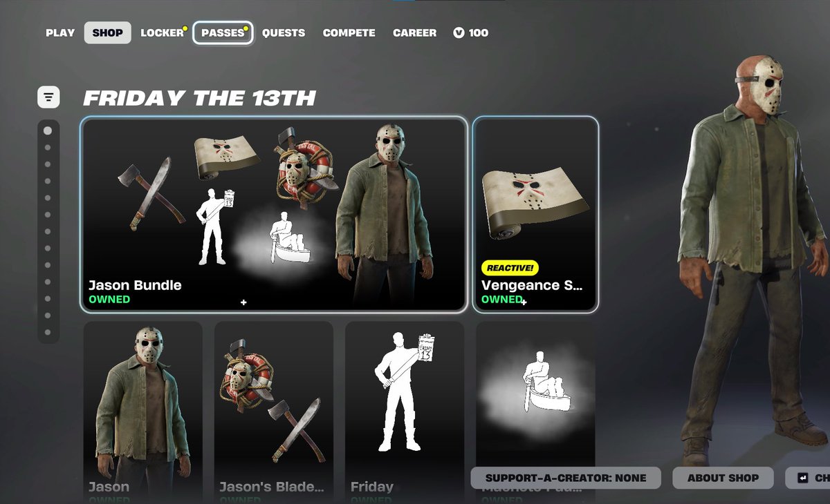JasonUniverse13's tweet photo. Didn't get your fill of Jason during Fortnitemares 2025?  Head to the Fortnite shop today!
Happy Friday the 13th to all those who celebrate🔪 https://t.co/4tP4E0Bfh6