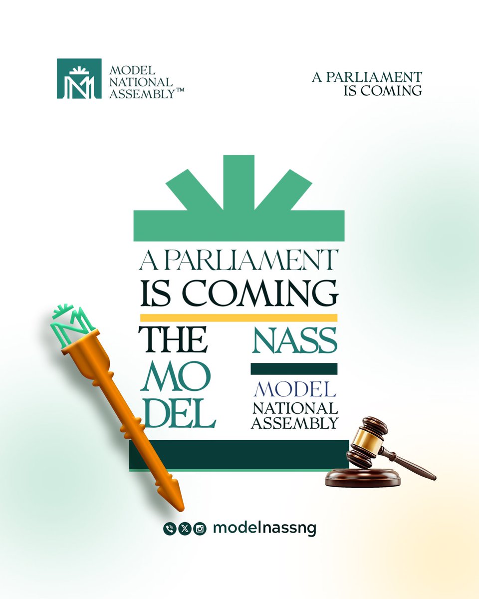 modelnassng's tweet photo. When voices gather, nations change.

A Parliament is coming.
Conversations will be held. Motions will be moved. Voices will be heard.

The Model NASS Emergency Session is on the horizon.
Stay ready. Stay informed. 🏛️

#ModelNASS #EmergencySession #YouthLeadership #CivicEngagement https://t.co/l8w88SLZB5