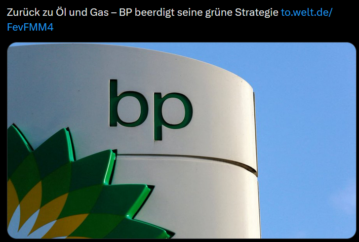 DerGraslutscher's tweet photo. Wenn der Ölkonzern zurück zum Öl will und selbst das sehr konservative Wall Street Journal dir erklärt, dass Öl-Abhängigkeit ne schlechte Idee ist, dann lass das mit dem Öl.

Leute, wie oft wollt ihr noch auf die heiße Herdplatte fassen? https://t.co/Y0EZsuiscb