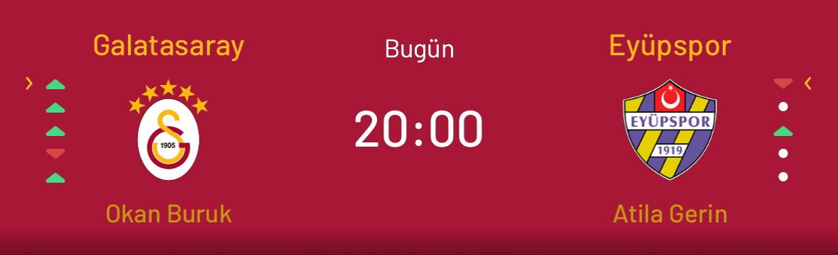 Galatasaray 🆚 Eyüp
3-0 öncelikli 4-1 skora kayabilir
