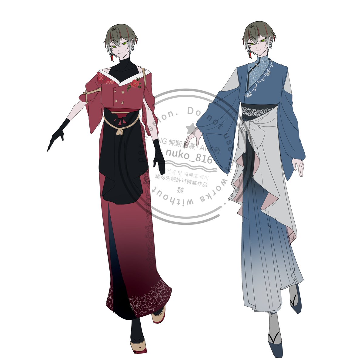 四季送り冬、あびの制服と戦闘服デザイン