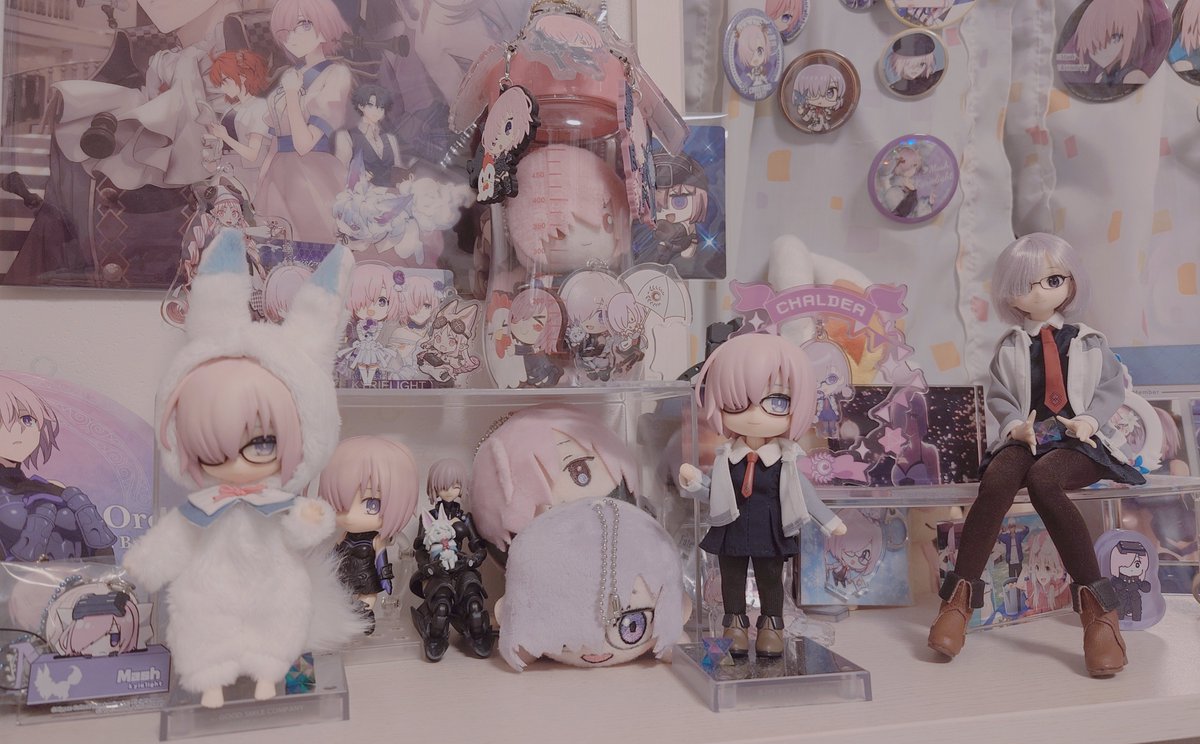 フォウ ,ぐだ子 ,マシュ・キリエライト(Fate) 「おれの部屋のこのへん、可動式の立体物多くてかわいい」|はるかっぱのイラスト