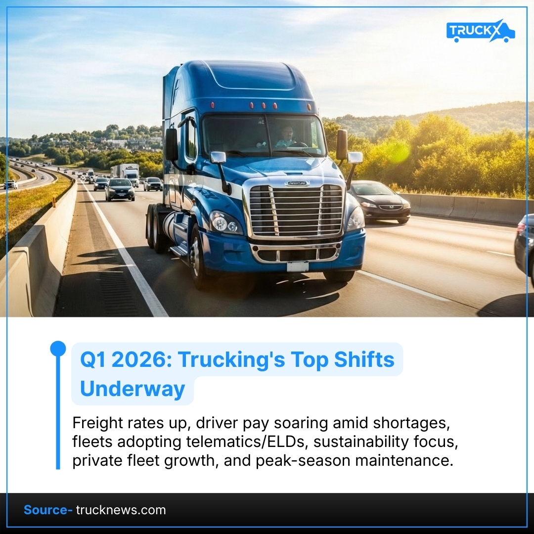 Q1 2026 is pushing fleets toward smarter, connected operations. Move your fleet smarter with TruckX. 👉 bit.ly/482aF6t
#TruckX #FleetManagement #ELDCompliance #TruckingLife #FMCSA #AmericanTrucking #SystemIntegration #APIIntegration