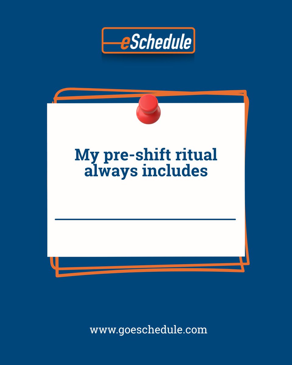 What’s part of your pre-shift routine? Share below 👇

Learn more: tinyurl.com/4ncjc6rb

#eSchedule #HealthcareWorkers #NurseLife #Healthcare #ShiftWork #HealthcareLeadership #HospitalLife #WorkforceManagement #PatientCare #MedicalProfessionals