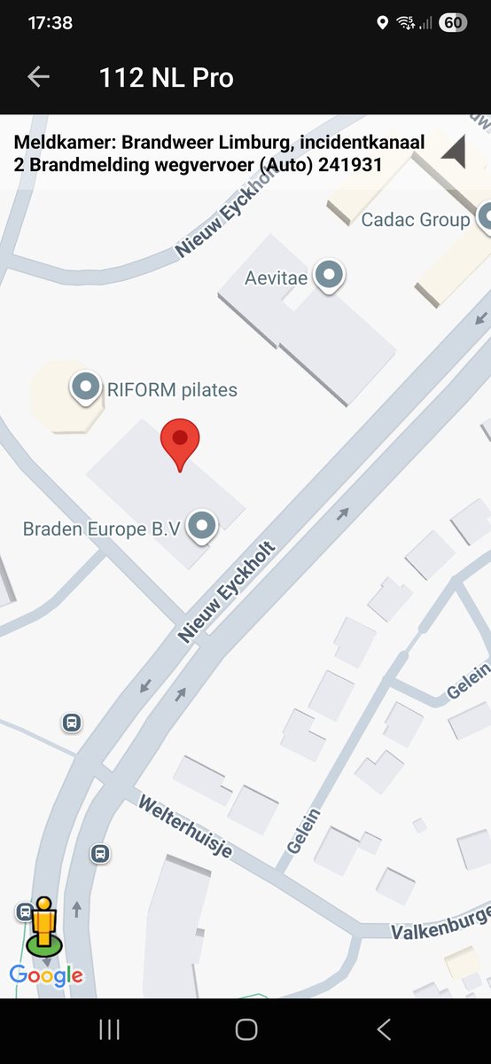 112 melding Brandmelding wegvervoer in Heerlen