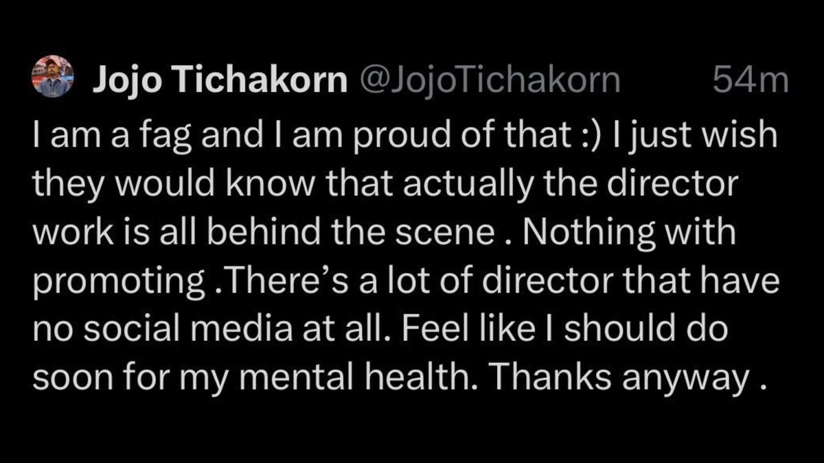 boyslovehub's tweet photo. After a wave of complaints escalated into homophobic attacks, Jojo, director of BLs like “The Heart Killers” and “Only Friends”, deactivated his X account.

Even though he had no authority over the release, he was blamed for the lack of promotion for the GL “Girl Rules” and was called a f*g by a user who said he deserved to read all of that.

Jojo responded: “I’m a f*g and I’m proud of it :) directing work happens behind the scenes, it has nothing to do with promotion. Many directors don’t have social media, i should do the same for my mental health,” and then left X.
