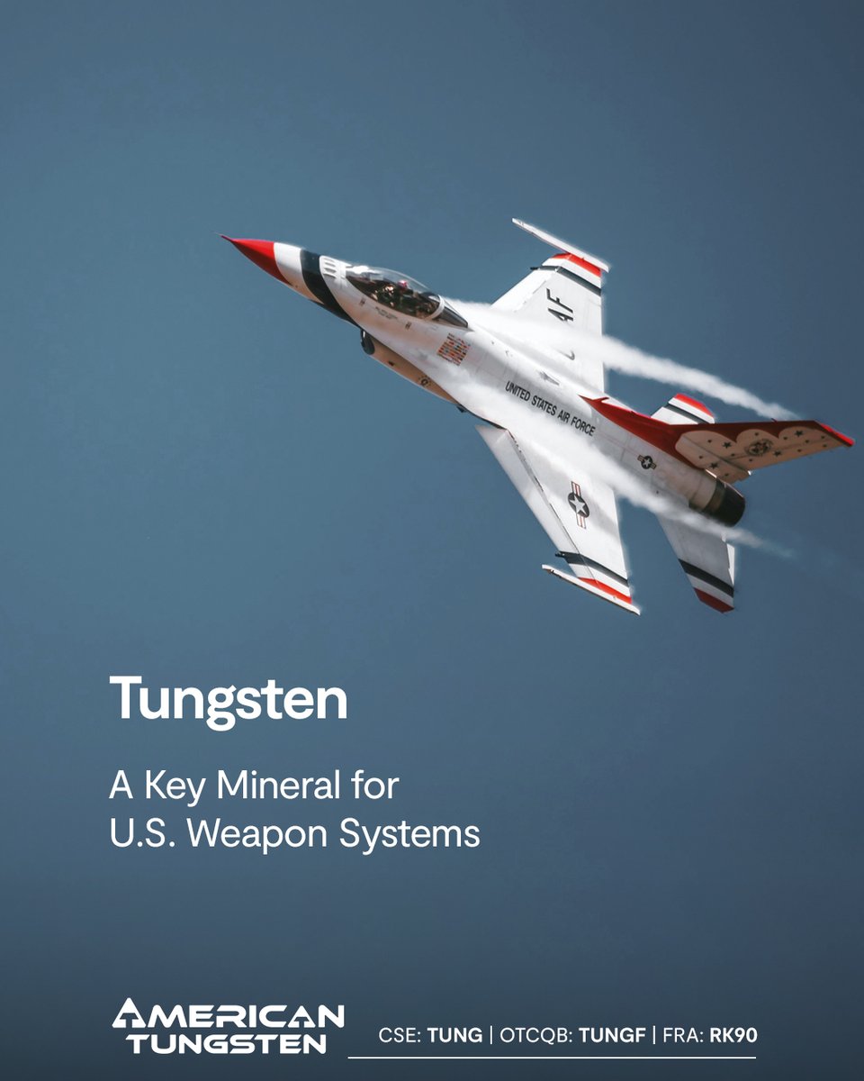 A study by U.S. defense software company <a href="/GoviniDefense/">Govini</a> highlights that tungsten is one of five critical minerals used in nearly 78% of U.S. weapon systems. 🛡️

Read more: ordnl.link/GUQeURs

🇨🇦 #CSE: $TUNG $TUNG.C | 🇺🇸 #OTCQB: $TUNGF | 🇩🇪 #FRA: #RK90