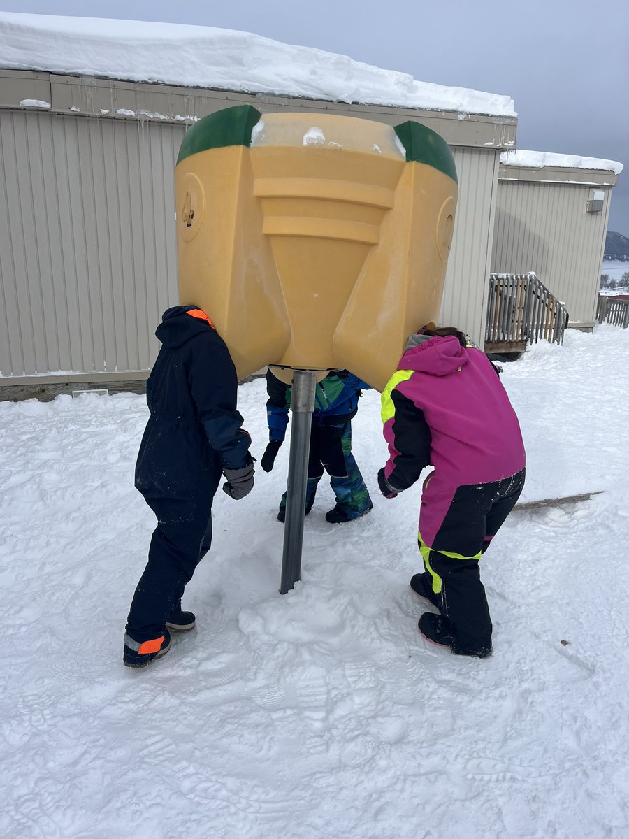 HodderMme's tweet photo. New ways to use old toys?  😂 The level of snow has really changed the playground @CCLoughlin https://t.co/L5lWWc1XVw