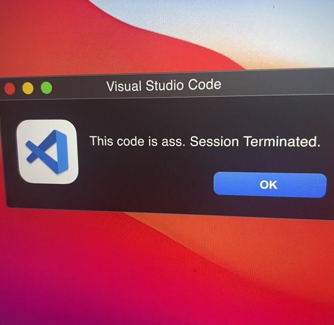 _devJNS's tweet photo. imagine getting roasted by your code. https://t.co/0jzRqQbQl8