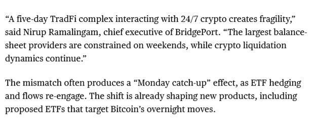 MGroupSC's tweet photo. ICYMI: @BridgePortMQ CEO @NirupRam shared his views on the impact of 24/7 trading during moments of volatility with @sidcoins, who also featured data from BridgePort Analytics, comparing both trade costs and liquidity differences over the weekend versus during the week in his recent story.

Read Nirup’s insights and see the data from their platform in the full story on @business.