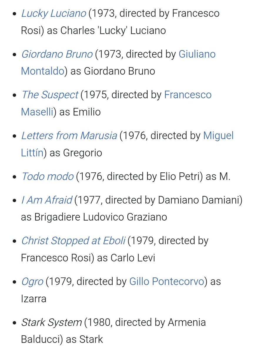 GhettoPat_'s tweet photo. @Gibboanxious • Gian Maria Volonté, greatest actor of all time: unbelievable run of 18 great films from 1970 to 1980, unrivaled

• Leonardo DiCaprio: only 6 films in 13 years but 6 masterpieces, run still ongoing

• Audrey Hepburn: discreet and beautiful run of 9 very good films in 15 years https://t.co/dCjK2m56XX