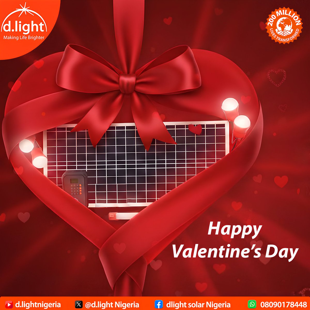 Love that shines brighter every day

This Valentine’s Day, celebrate brighter moments powered by reliable energy.

#dlight #MakingLifeBrighter #Transforming1BillionLives #Happyvalentinesday #love