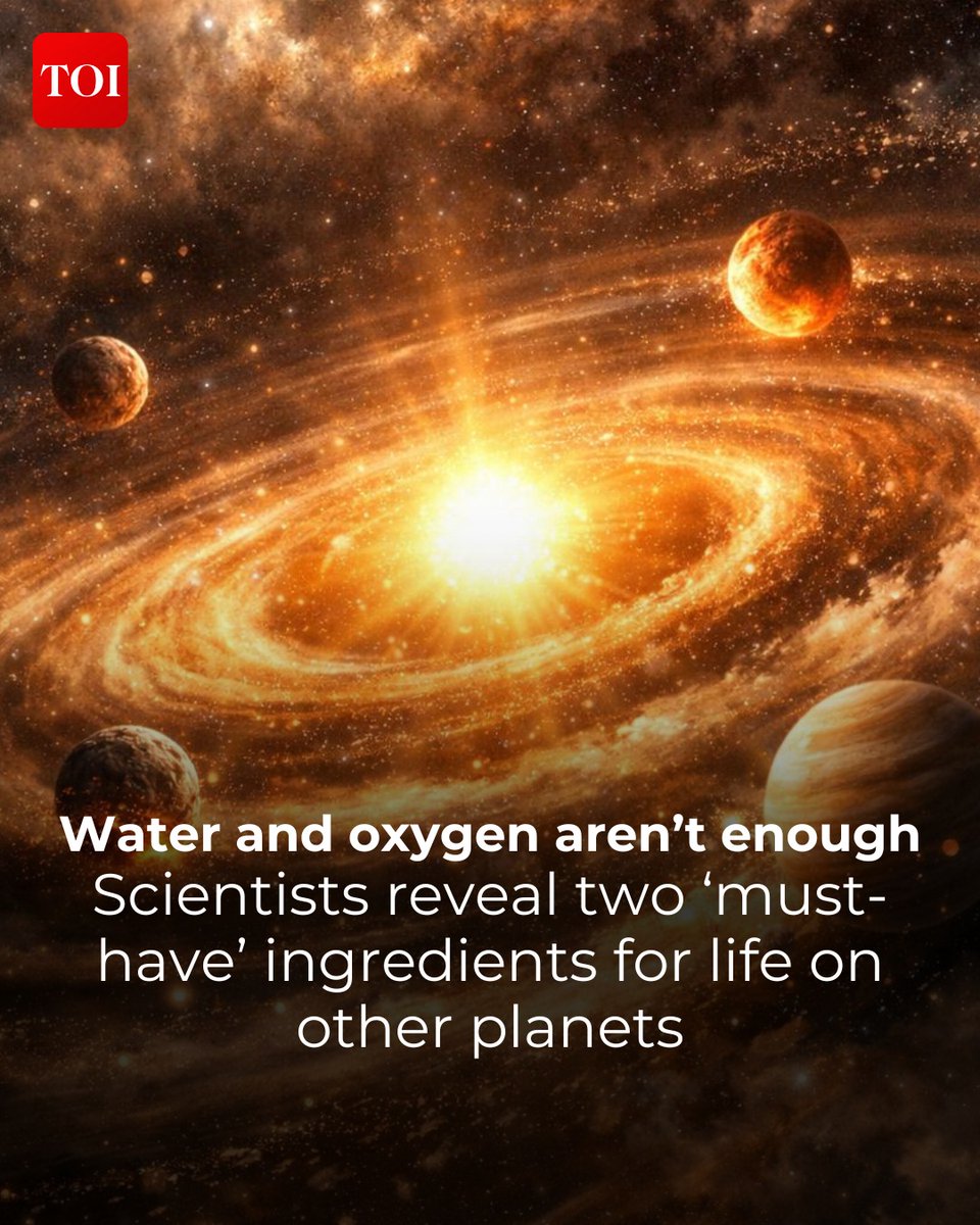 timesofindia's tweet image. New research from ETH #Zurich challenges the long-held “follow the water” rule in the search for extraterrestrial life. #Scientists argue that a planet’s habitability depends on a narrow chemical balance during core formation, preserving phosphorus and nitrogen in its mantle.