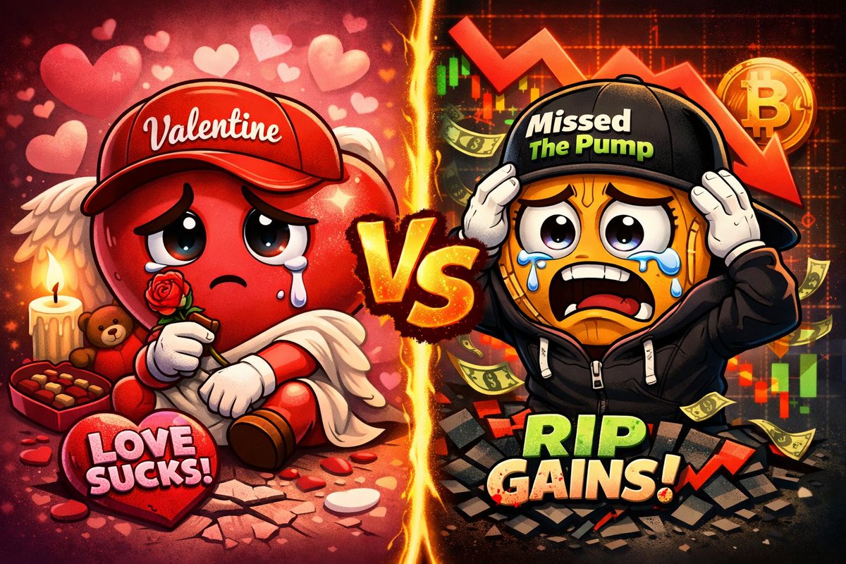 Pre-Valentine reality check ❤️📊
Imagine this:
Valentine’s dinner-$120
Market pumps overnight
You missed a clean +400%
Now you’re eating dessert
but thinking about d chart 😭
Luv is sweet
But missed profits are bitter
Be honest
💔 Breakup/📉 Missed pump
Which 1 hurt u more? 👇🔥