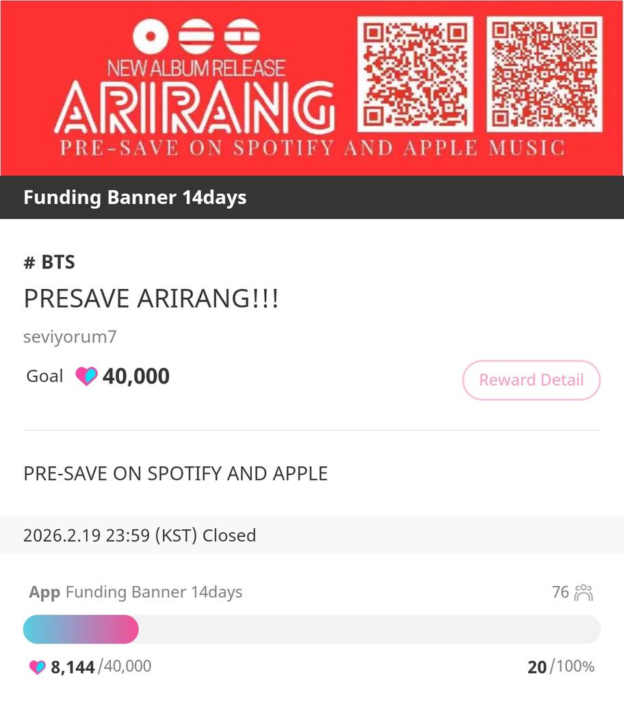 purpleflameot7's tweet photo. 💜‼️ARMY DIFUNDAN ‼️💜 @bts_bighit

—Hay un nuevo proyecto en #IDOLCHAMP  para que ARIRANG 🔴⚪️ tenga más visibilidad, por ello se hará un banner donde se podrá visualizar durante 14 DÍAS 🗣️🔥. Esto hará que los pre-saved incrementen debido a la publicidad 👀

→ Link del banner: https://t.co/KTeZXcdY8m

🗓️ FINALIZA: 19 FEBRERO 23:59 KST 

«Necesitamos 40.000 chamism, válidos  tanto 🩵 como 🩷»

ÚNETE Y AYUDA A ROMPER TODOS LOS RÉCORD 🔥 LOS TANNIES SE LO MERECEN 🗣️ 

©️ Pornesian Parrapio & @WildJoonFlower_