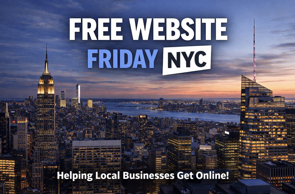 hashillc's tweet photo. 📢 FREE WEBSITE FRIDAY NYC is officially starting in March! 📢

Starting this March, every Friday our agency will be selecting one local NYC business to receive a FREE professional website.

Why? Because too many great businesses in New York are still relying only on Instagram, word of mouth, or walk ins and they’re missing out on real online growth.

A website helps you:
✅ Build credibility
✅ Show up on Google
✅ Get more customers
✅ Grow your business faster

NYC is full of hardworking business owners and we want to help bring more of them online.

If you own a business or know someone who does, comment “FREE WEBSITE” or send us a message to apply.

Let’s help NYC businesses win. 🗽

#NYC #SmallBusiness #LocalBusiness #NYCBusiness #WebDesign
