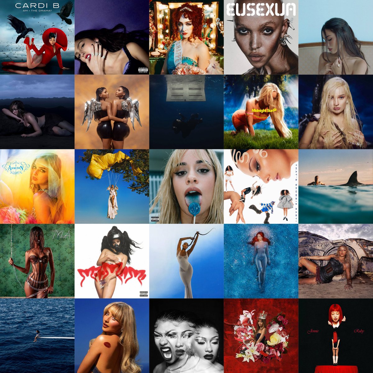 you can only pick TWO albums from each row