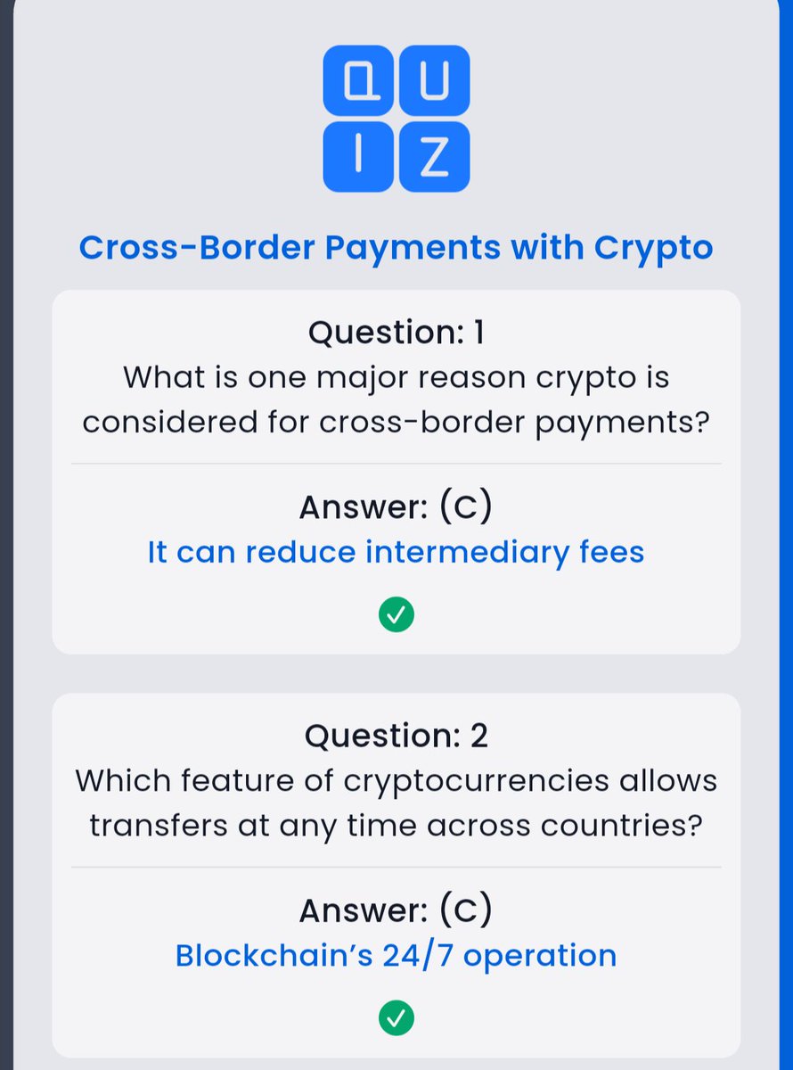 GO1PAWSED's tweet photo. 🔥 SYNTAX VERSE Daily General quiz answer !
🗓️ 13.02.2025
❓Title : Cross Border Payments with crypto
🎁 Reward : 26.12 $SYNTAX
✅ Join Syntax : https://t.co/E1yWVk57tC
☑️ Join TG Channel : https://t.co/1pruFIodkj
#syntax #syntaxverse #syntaxvault #syntaxquiz #syntaxversequiz https://t.co/WSPcT1CUui