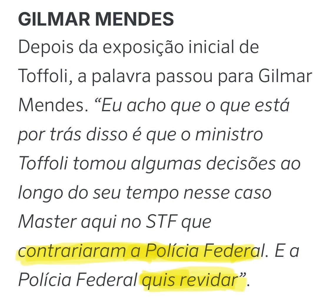 Gilmar fala em “revide” da PF, como se investigação fosse vingança. Quando o Supremo erra, é “interpretação”. Quando é a PF, é retaliação. Dois pesos, duas medidas e a conta sempre cai no colo da lei.
Via <a href="/Poder360/">Poder360</a>