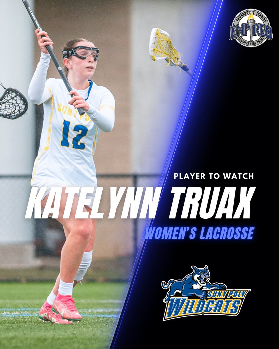 <a href="/AUSaxons/">Alfred University Saxons</a> <a href="/AU_Wlax/">Alfred U Women’s Lax</a> <a href="/BportAthletics/">Brockport Athletics</a> <a href="/BrockportWlax/">Brockport Women’s Lacrosse</a> <a href="/GeneseoKnights/">Geneseo Knights</a> <a href="/GeneseoWLAX/">Geneseo W Lacrosse</a> <a href="/HawkTalk/">Hartwick Athletics</a> <a href="/HartwickWLAX/">Hartwick Lacrosse</a> <a href="/KeukaAthletics/">Keuka Athletics</a> <a href="/NazAthletics/">Nazareth Athletics</a> <a href="/Naz_W_Lax/">Nazareth Womens Lacrosse</a> Our next #E8 Women's Lacrosse Players to Watch are from <a href="/PolyWildcats/">SUNY Poly Wildcats</a>!

Madyn LaFleur, Sr., A, Jordan, NY/Jordan-Eldbridge

Katelynn Truax, Sr., D, New Hartford, NY/New Hartford

#E8Proud #LeadersCompeteHere #WhyD3