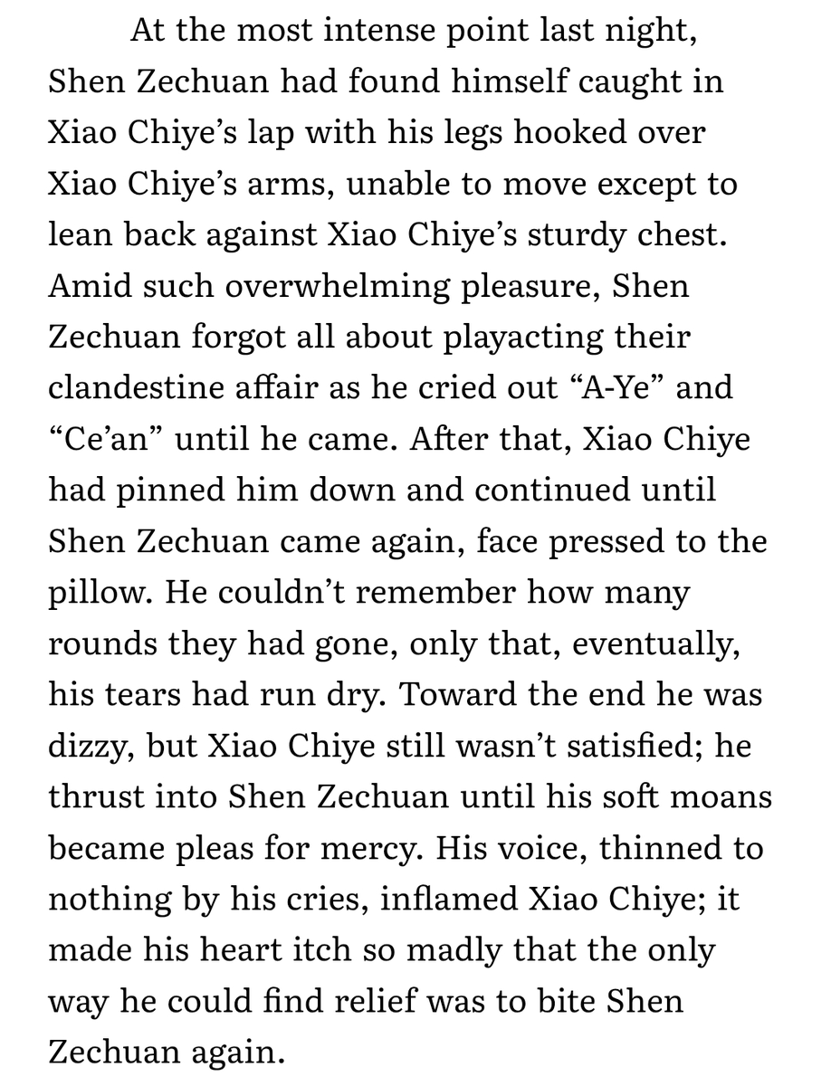its been so long since i read qjj i genuinely forget how insane cezhousex is. like im not kidding for a couple of non-immortals they have the most intense sex in all of danmei