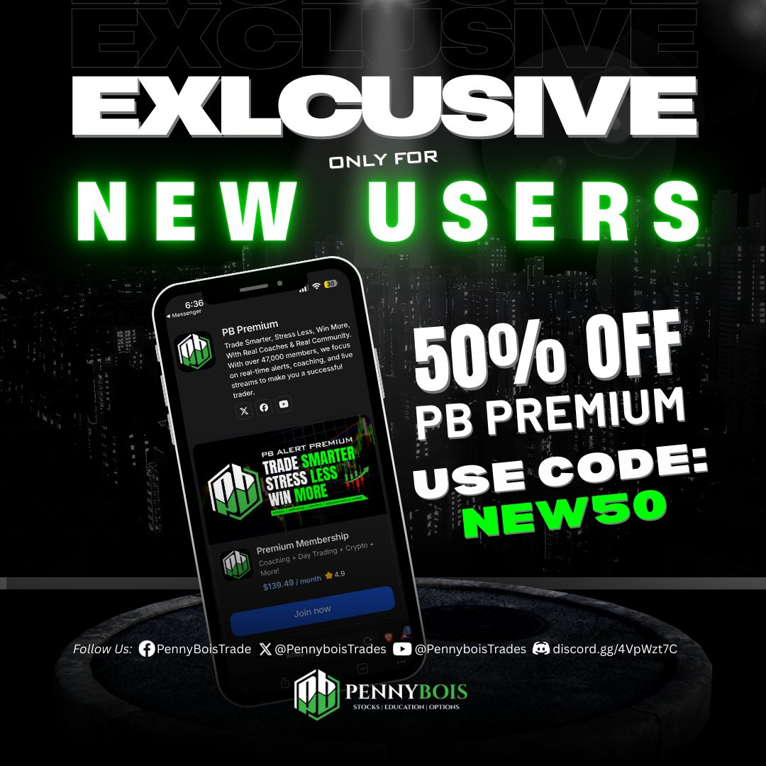 🚨 Exclusive Deal for New Users! 🚨

For a limited time, new users get 50% OFF their membership! 

Use code NEW50 at checkout to claim your discount 
👉 Join now: whop.com/checkout/plan_…