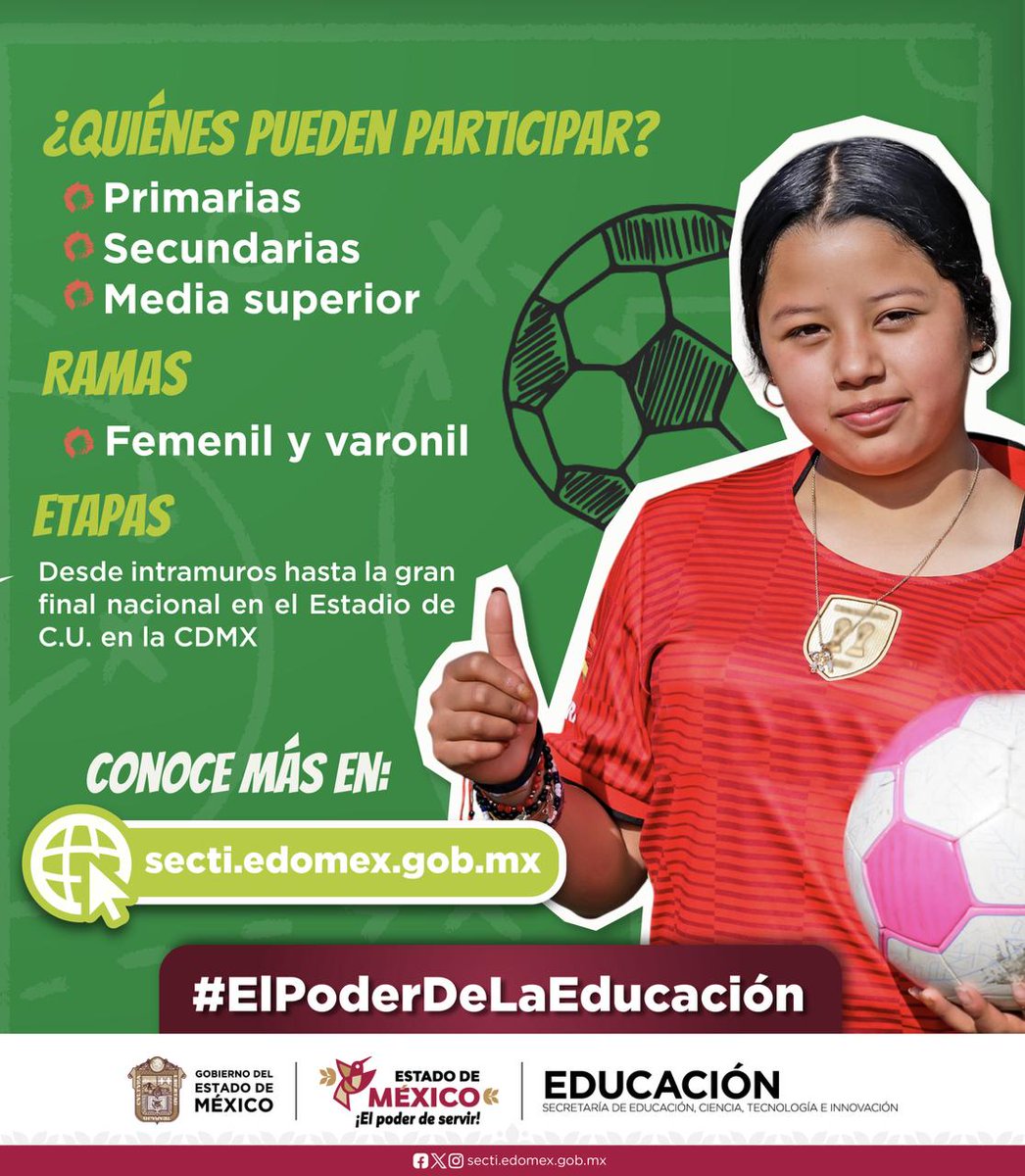 dbg_epoem's tweet photo. #MundialitoEscolar2026⚽ ⚽#EPOEM vibra con la emoción de participar en el Mundialito Escolar 2026 ⚽ 
✅Arma tu equipo.
✅ Registren su equipo en su escuela.
✅Ramas Varonil y Femenil
El registro inicia a partir del 16 de febrero del 2026, directamente en el plantel.
@Edomex https://t.co/7EQpDElFkw