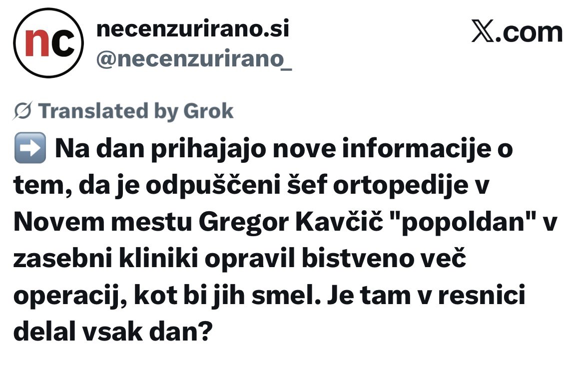 Koga briga pacient; glavno, da se “nepravemu” zdravniku onemogoči delo in dodaten zaslužek seveda tudi.
Verjetno bi moral zdraviti zastonj; a
le zato, ker “ni naš in ga nimamo pod kontrolo”…