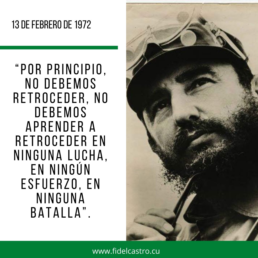 EDgtph's tweet photo. 📅13 de febrero de 1972 🎙️#FidelCastro:  “Por principio, no debemos retroceder, no debemos aprender a retroceder en ninguna lucha, en ningún esfuerzo, en ninguna batalla”.

https://t.co/YAItt4iHGn
#100AñosConFidel #Cuba #Revolución #FidelCastro #SomosCuba https://t.co/mksyXMToll