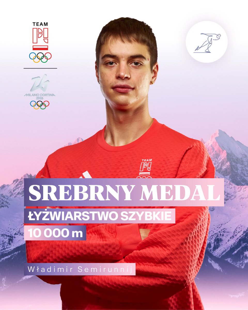 Władimir Semirunnij zdobywa srebrny medal w łyżwiarstwie szybkim w biegu na 10 000 metrów podczas XXV Zimowych Igrzysk Olimpijskich #MediolanCortina2026 🇵🇱👏 Gratulujemy 🥈❤️ #TeamPL 🙌 <a href="/pzls_pl/">Polski Związek Łyżwiarstwa Szybkiego</a>

📸 Szymon Sikora/PKOl

Sponsor Generalny: <a href="/zondacryptopl/">zondacrypto Polska</a> 

Sponsorzy i Partnerzy: