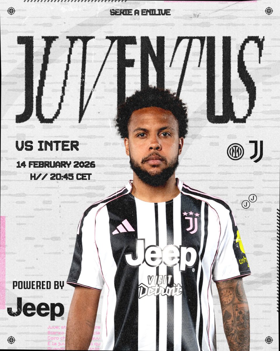 Derby d’Italia ⚪️⚫️

🇮🇹 Serie A
📅 25ª giornata
🆚 Inter 
🏟️ Stadio San Siro
⏰ 20:45 CET 
📲 #InterJuve

🔋 Powered by <a href="/Jeep/">Jeep</a>