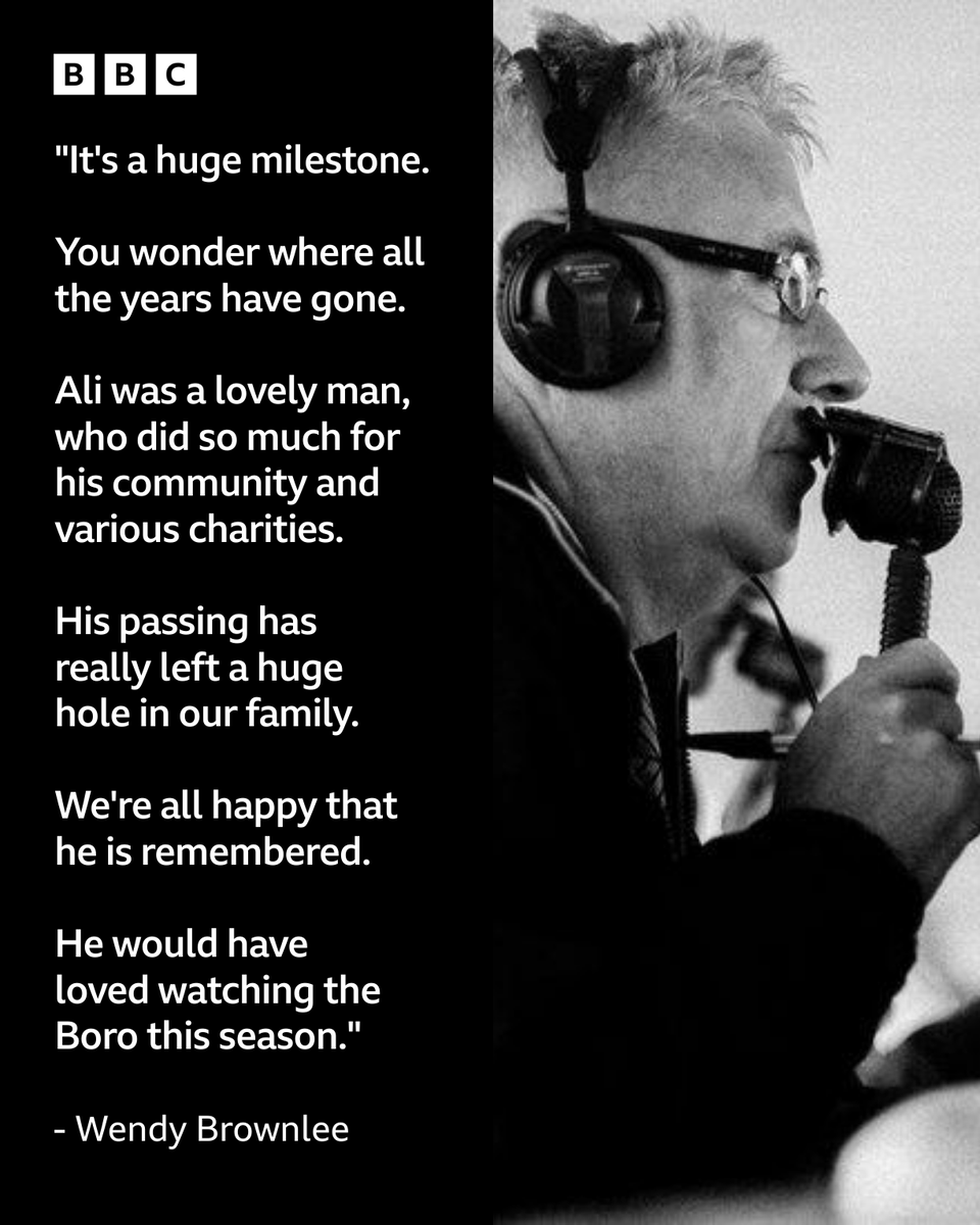 BBCTeesSport's tweet photo. Wendy Brownlee pays tribute to her husband Ali a decade on from his passing 🙏❤️

#Boro | #UTB | #BBCFootball https://t.co/iizKrA9QTU
