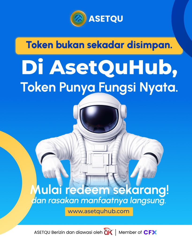 Halooo Asetra! 👋🏻🤩

Punya Token AsetQu?
Jangan cuma disimpan! Ayo pakai dan redeem sekarang! 😉

Rasakan fungsi nyata token di AsetQuhub.
👉 asetquhub.com

AsetQu! #Bitcoinnyaproperti