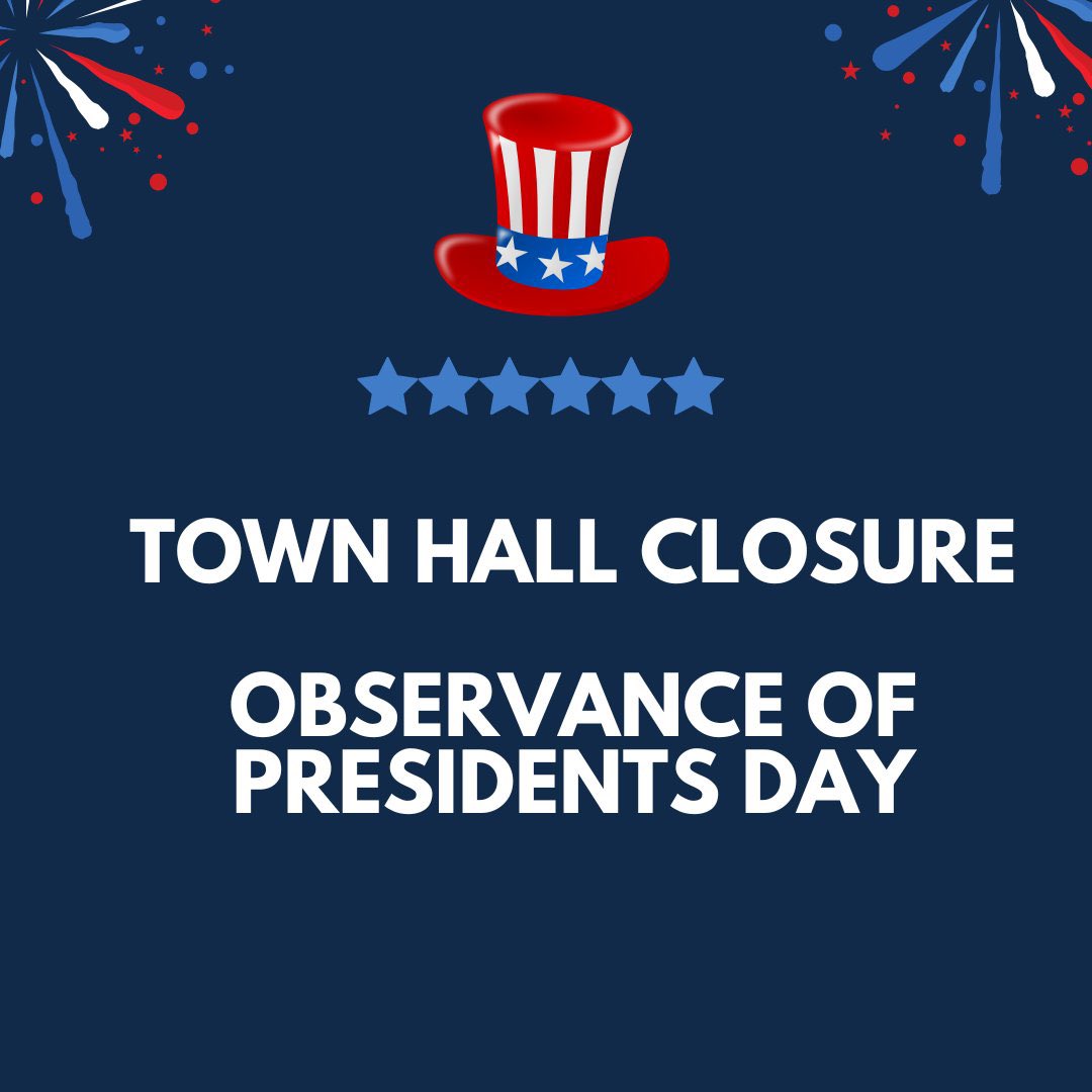 Warren Town Hall will be closed on Monday, February 16 in observance of Presidents Day.