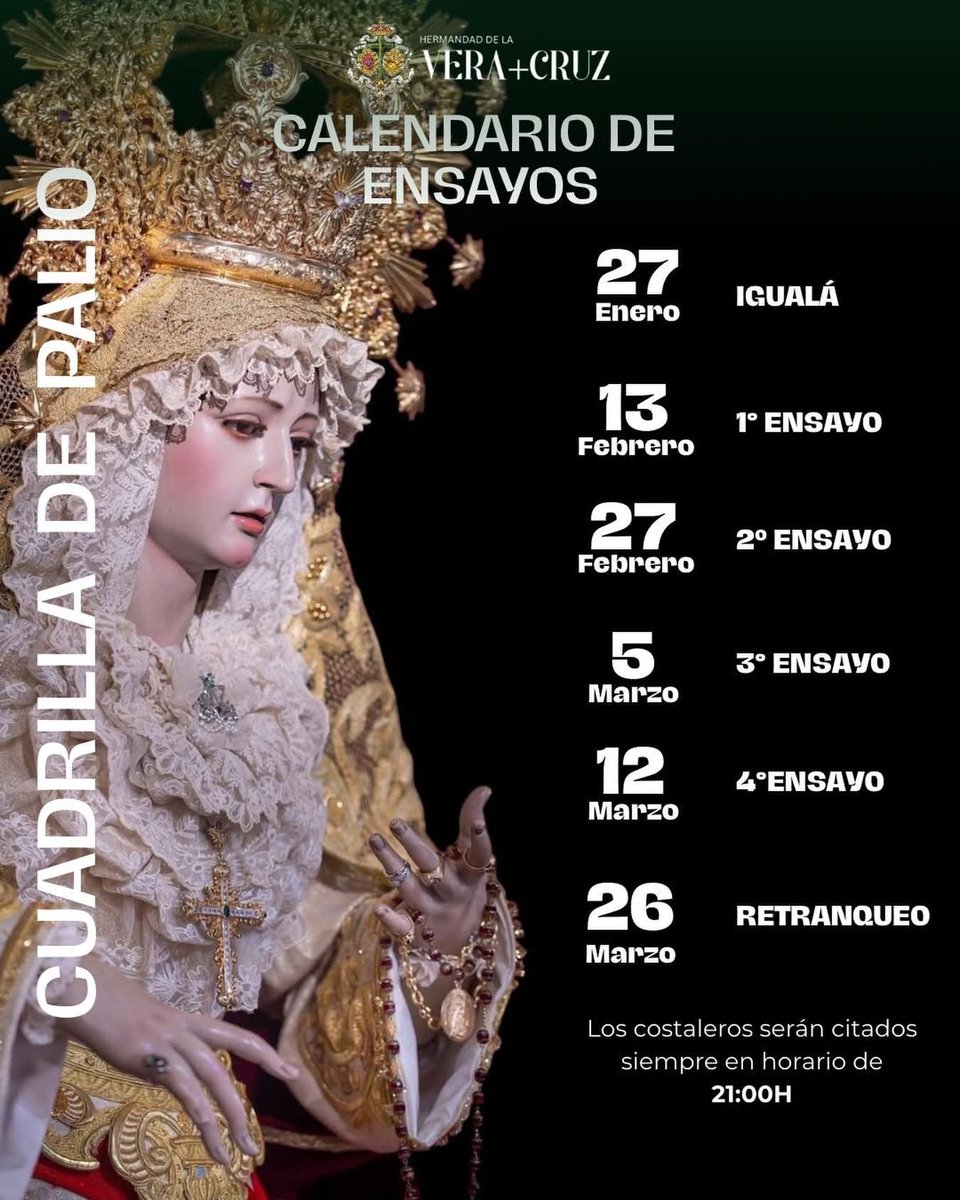 📣 RECORDATORIA | Hoy ensayo de la cuadrilla del paso de palio. 21:00h. Almacén de la Hermandad. En patio dela Vera+Cruz
#veracruzmoguer #ensayoscostaleros