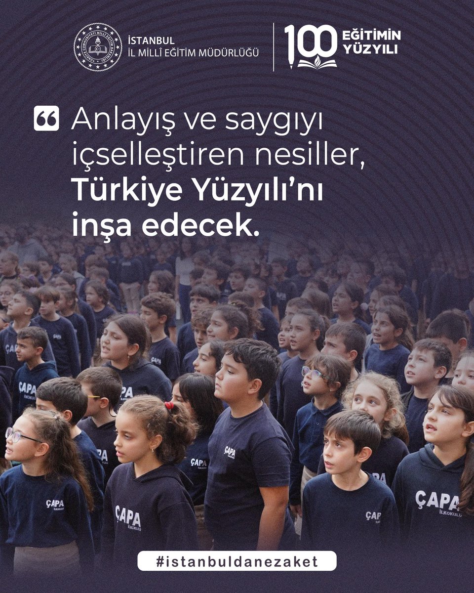 Türkiye Yüzyılı Maarif Modeli ile; erdemli, değerleri yaşatan, nezaketi davranışa dönüştüren bir nesil için...
#İstanbuldanezaket