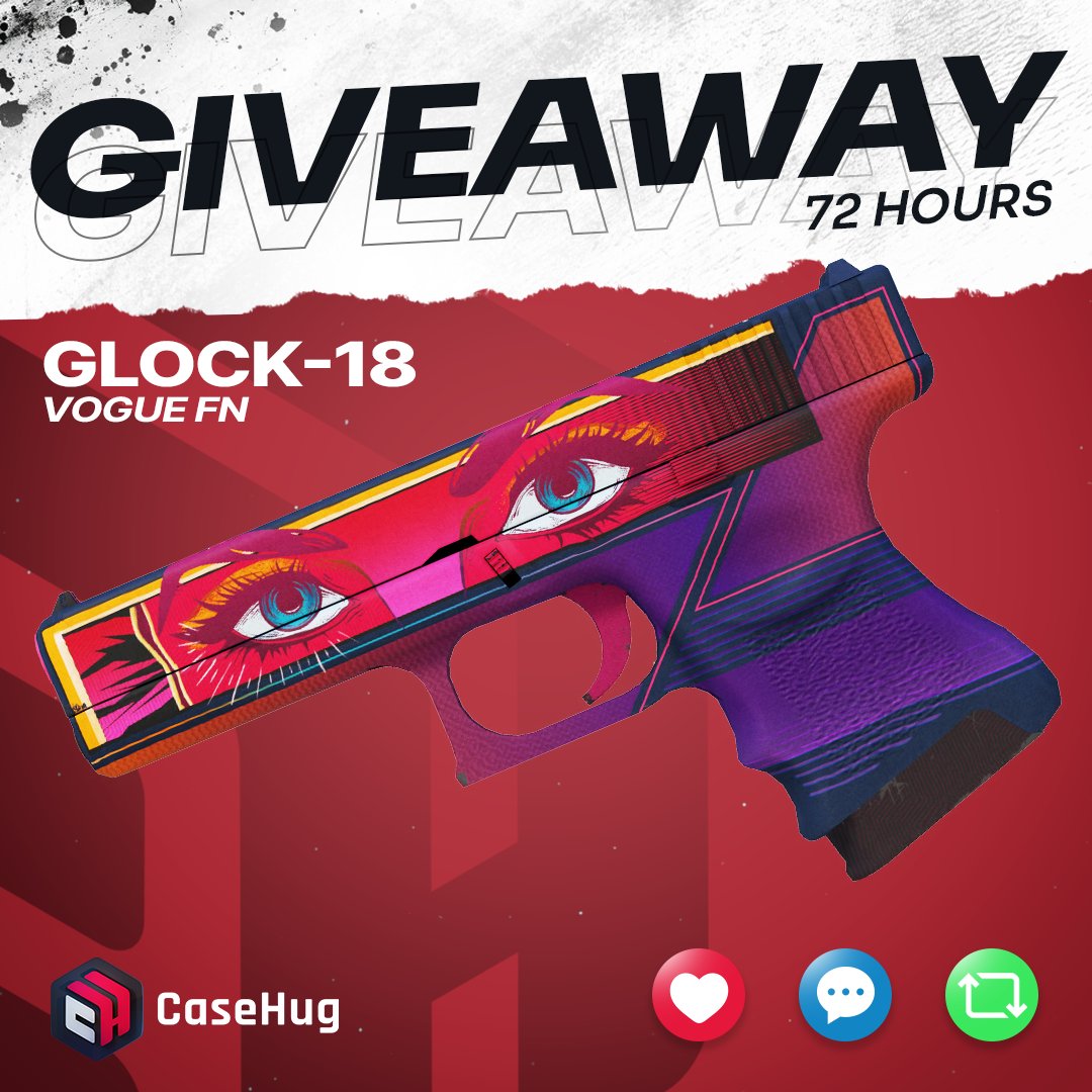 CS2 GIVEAWAY! 🎁
To Glock-18 | Vogue [FN] 🏆

🔹 Follow us
🔹Comment with your Steam ID
🔹 Like 5 last post
🔹 Tag a friend

⏰Giveaway ends in 72 hours!
Best of luck! 🙌

#giveaways #cs2giveaway #CSGOGiveaway