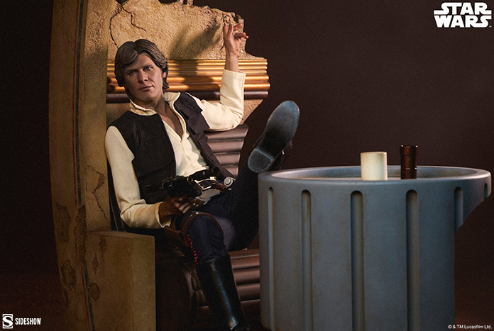JediNewsNetwork's tweet image. Sideshow Reveals New Han Solo: Sorry About the Mess Premium Format Mixed Media Figure - jedine.ws/cewo #StarWars #HanSolo @Sideshow #HarrisonFord @StarWars #ANewHope