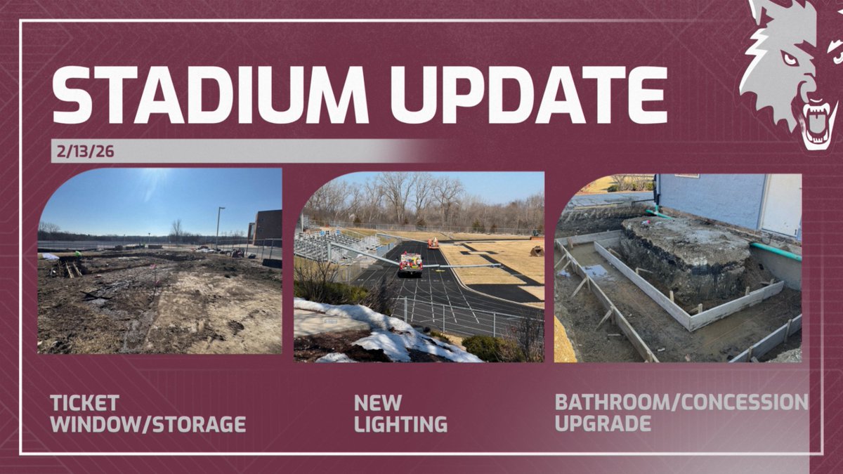 CoachSchremp's tweet image. Bears can't get shovels in the ground but Prairie Ridge/D155 can! Here are this weeks pics.  Working on Lights, Concession Building and Ticket/Storage building. #Gowolves