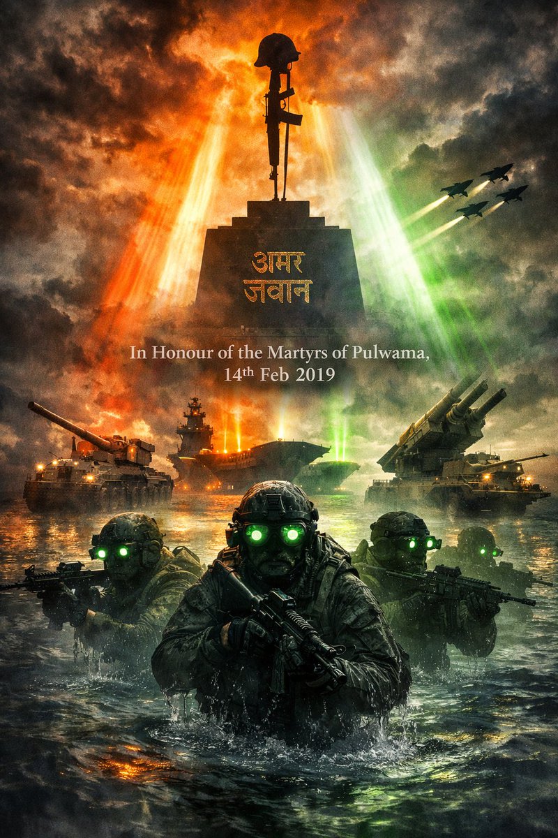 On this somber day, we bow our heads to the 40 brave CRPF heroes who laid down their lives in Pulwama on 14 Feb 2019. 

Their supreme sacrifice protects our nation even today. 

Bharat mourns, Bharat remembers, Bharat responds, Bharat is eternal , Bharat is Inevitable !!

We will