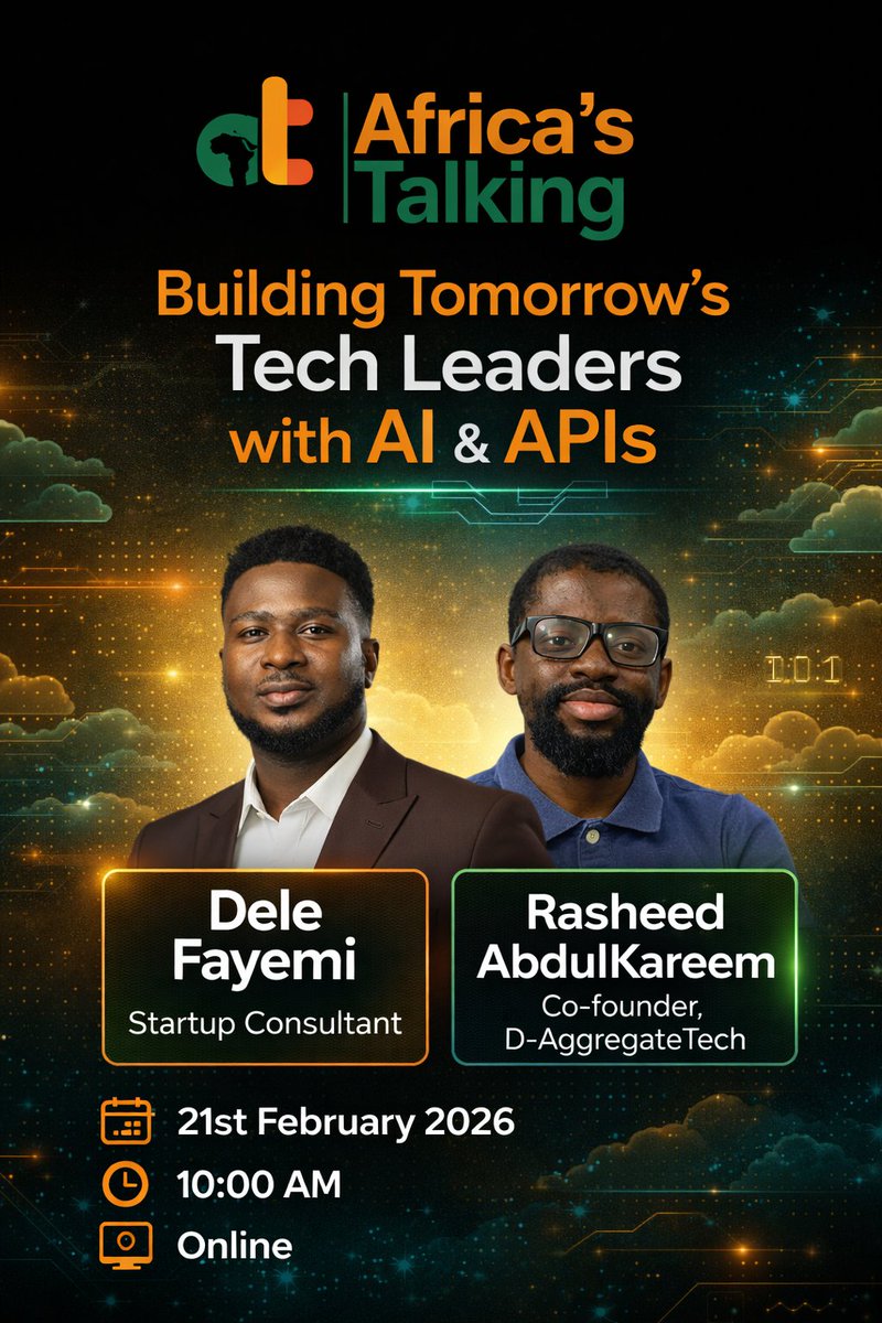 atdevslagos's tweet photo. ⏰ Don’t Miss Out! Registration Closing Soon!
Are you ready to build tomorrow’s tech leadership skills with AI &amp; APIs?
Our online tech meetup is happening soon, and spots are filling up fast!

Register: https://t.co/J29WDg9zxi

#BuildWithAT #ILoveNerds #BuildWithAI #TechLagos https://t.co/PCVdywivTj