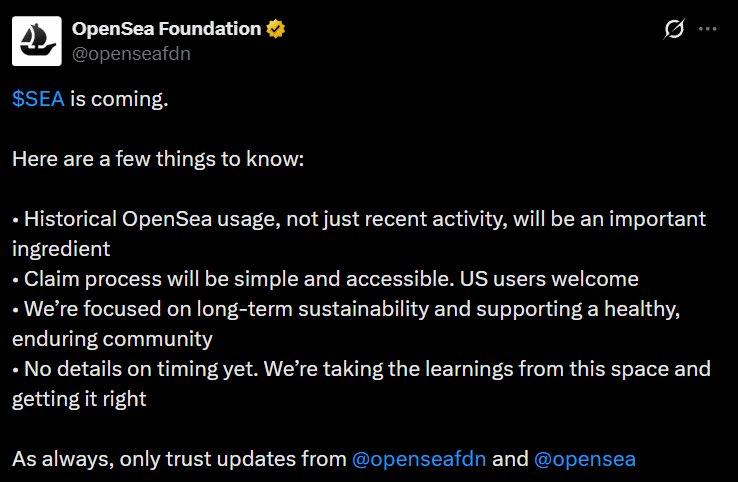 Its been a whole year since <a href="/opensea/">OpenSea</a> announced $SEA is coming.

In the meantime:

> they dropped 4 fking seasons of absolute nothing
> gave hundreds of quests to the community
> gave those useless treasures for more farming

Cmon team, we can clearly see whos farming whom.

Rip