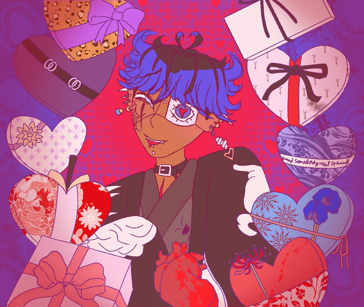 [ 👁 + so many people. ] Happy Valentines Day!! ft. Yugamu's immense greed

#hundred_line #hndr_fa #ハンドラ美術部