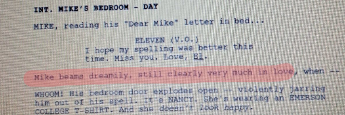 16K likes for a blatant lie are sending me lol 

I actually love the fact that Mike tossed El's letter in a rush bc the first thing he did in the morning was  thinking about her and lying in bed rereading her letters lost in time