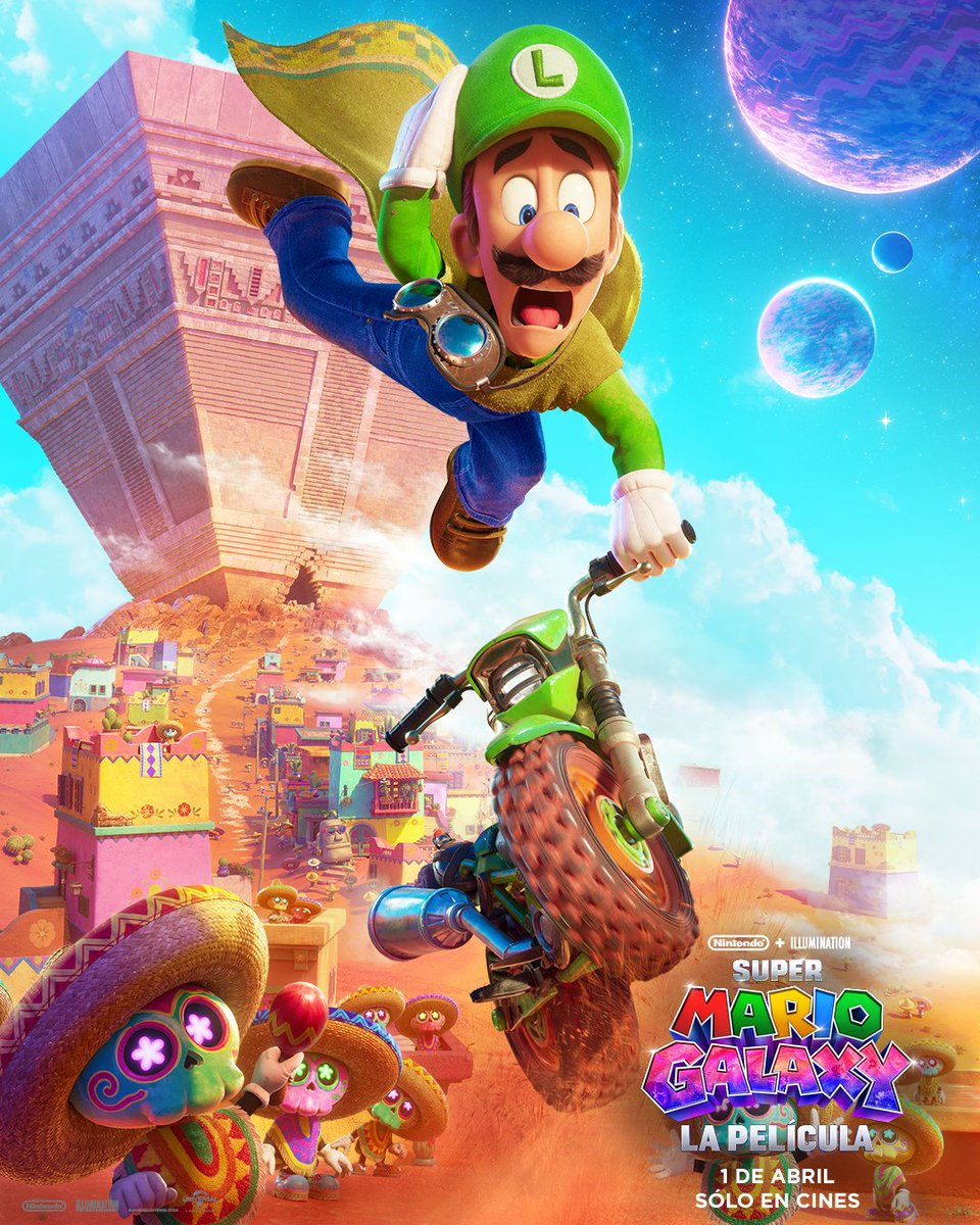 UniversalMX's tweet photo. Superando sus miedos, sin lugar a dudas. Luigi regresa en Super Mario Galaxy: La película. En cines el 1 de abril. #SuperMarioGalaxyPelícula https://t.co/XZpGOOk0qw